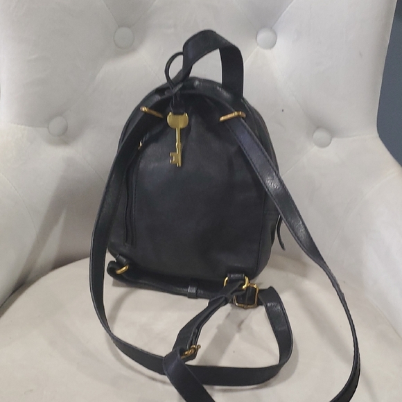 Fossil Midnight Black Backpack with Gold Accents - Picture 4 of 14